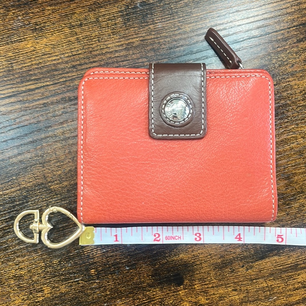 Burnt Orange Lodis Small Folding Wallet with Change Pocket